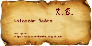 Koloszár Beáta névjegykártya