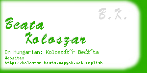 beata koloszar business card